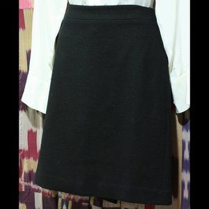 J. CREW Solid Black Wool Pencil Skirt